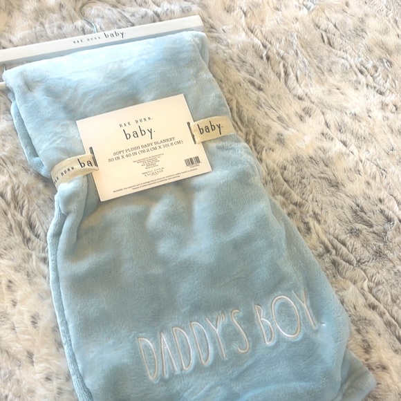 Rae Dunn Accessories Rae Dunn Baby Blanket Daddys Boy Light Blue